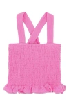 Feather 4 Arrow Kids' Sundaze Smocked Cover-up Top In Pink Carnation