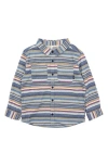 Feather 4 Arrow Kids' Sundown Stripe Cotton Flannel Button-up Shirt In Multi