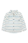 Feather 4 Arrow Kids' Sundown Stripe Cotton Flannel Button-up Shirt In White