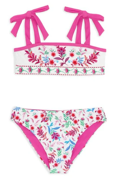 Feather 4 Arrow Kids' Sunny Skies Upf 50+ Two-piece Swimsuit In Pink