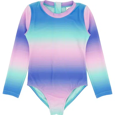 Feather 4 Arrow Babies'  Kids' Wave Chaser Long Sleeve Upf 50+ One-piece Rashguard Swimsuit In Multi