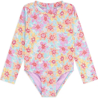 Feather 4 Arrow Babies'  Kids' Wave Chaser Long Sleeve Upf 50+ One-piece Rashguard Swimsuit In Multi