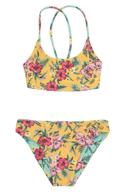 Feather 4 Arrow Kids' Waverly Reversible Two-piece Swimsuit In Beach Glass