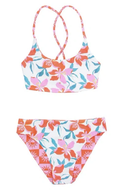 Feather 4 Arrow Kids' Waverly Reversible Two-piece Swimsuit In Ecru