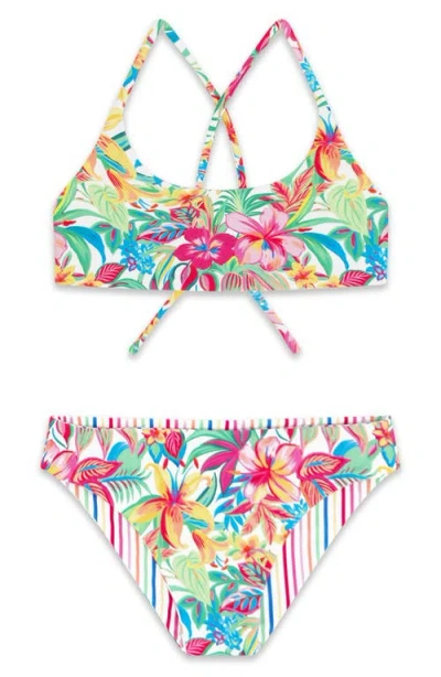 Feather 4 Arrow Kids' Waverly Reversible Upf 50+ Two-piece Swimsuit In Multi