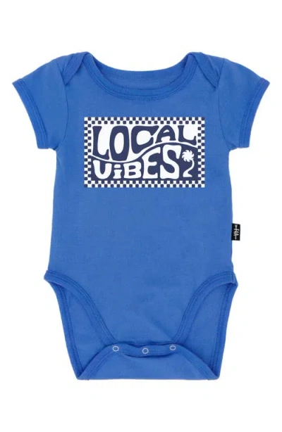 Feather 4 Arrow Babies'  Local Vibes Cotton Graphic Bodysuit In Marina Blue