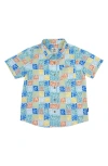 Feather 4 Arrow Palm Check Short Sleeve Button-up Shirt