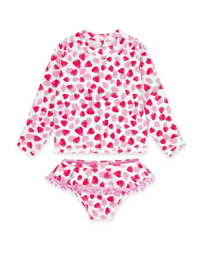 Feather 4 Arrow Kids' Sandy Toes Rashguard Swim Set In Multi In Pink