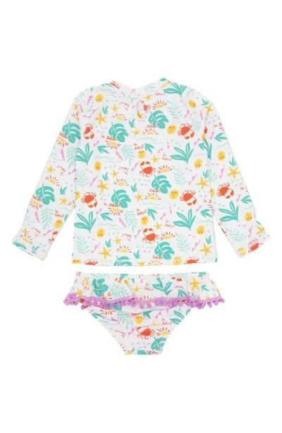 Feather 4 Arrow Babies'  Sandy Toes Two-piece Rashguard Swimsuit In Ecru
