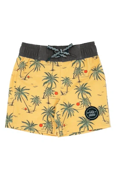 Feather 4 Arrow Babies' Sun Tropics Board Shorts In Buff Yellow