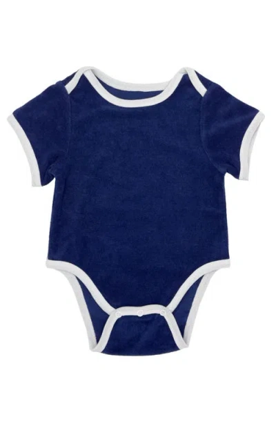 Feather 4 Arrow Babies'  Terry Ringer Bodysuit In Twilight