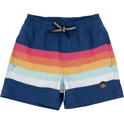 Feather 4 Arrow Babies'  Vintage Stripe Volley Swim Trunks In Twilight