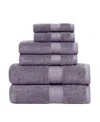 Feather & Stitch, Ny Luna 6-pc. Bath Towel Set In Grape