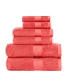 Feather & Stitch, Ny Luna 6-pc. Bath Towel Set In Salmon