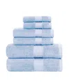 Feather & Stitch, Ny Luna 6-pc. Bath Towel Set In Sky Blue