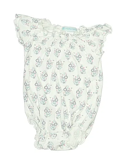 Pre-owned Feather Baby Organic Babies' Short Sleeve Onesie In White