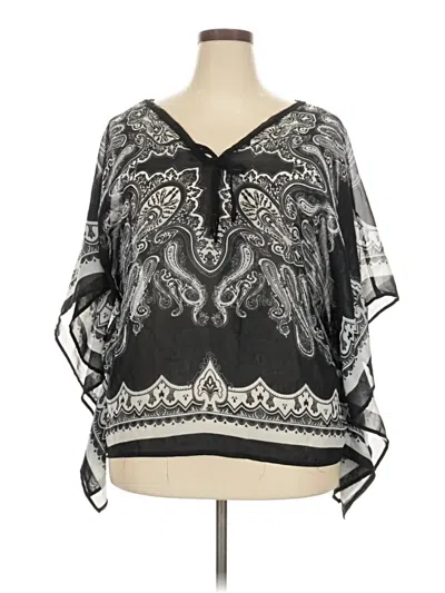 Pre-owned Feathers 3/4 Sleeve Blouse In Black