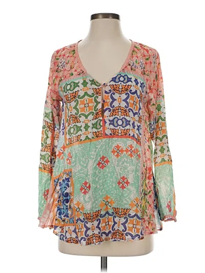 Pre-owned Feathers 3/4 Sleeve Blouse In Orange