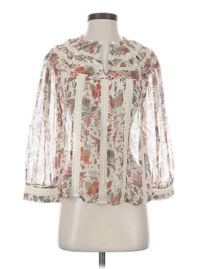 Pre-owned Feathers 3/4 Sleeve Blouse In Silver