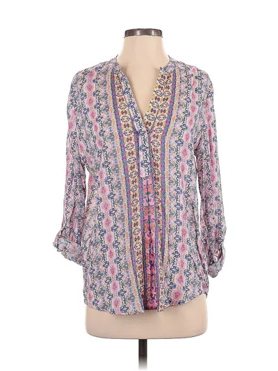 Pre-owned Feathers By Tolani 3/4 Sleeve Blouse In Pink
