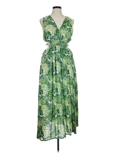 Pre-owned Feathers Cocktail Dress In Green