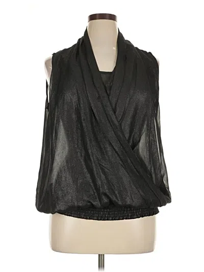 Pre-owned Feathers Sleeveless Blouse In Black