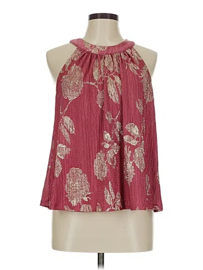 Pre-owned Feathers Sleeveless Blouse In Pink