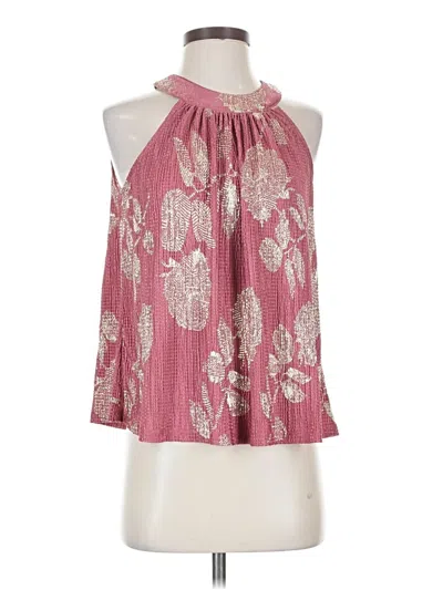 Pre-owned Feathers Sleeveless Blouse In Pink