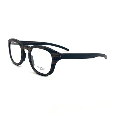 Feb31st Feb 31st Giano Marrone Squared Frame Wooden Eyeglasses In Black