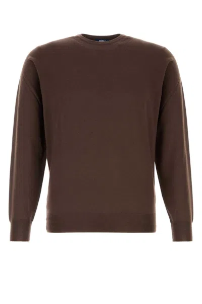 Fedeli Virgin Wool Tank Top In Brown