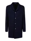 Fedeli Button-fastening Cashmere Coat In Blue
