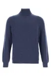Fedeli Turtleneck Cashmere Sweater In Blue