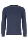 Fedeli Cotton Crew Neck Sweater In Light Blue