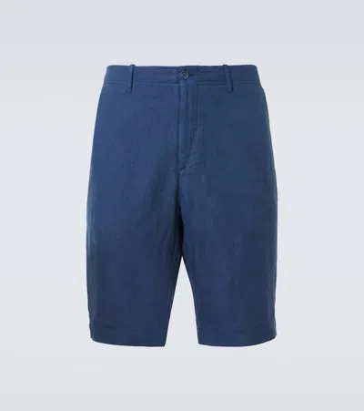 Fedeli Bermuda-shorts Ajaccio Aus Leinen In Blau