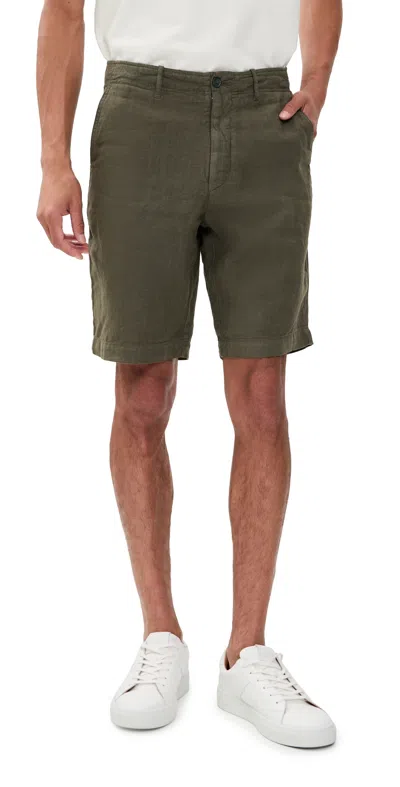 Fedeli Ajaccio Linen Shorts Olive In Green