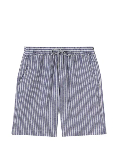 Fedeli Alfa Striped Shorts In Blue