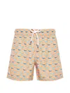 Fedeli Animal-print Beach Shorts In Multi