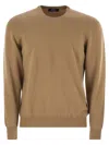 Fedeli Argentina - Baby Cashmere Crew-neck Sweater In Nude