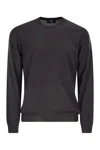 Fedeli Argentina Crew Neck Sweater In Superfine Wool In Black