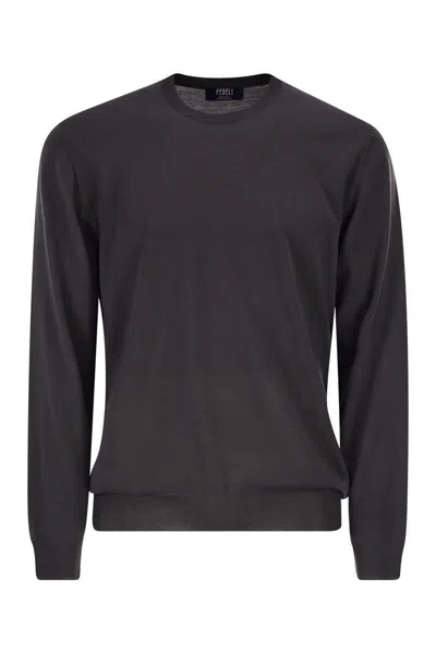FEDELI FEDELI ARGENTINA - CREW-NECK SWEATER IN SUPERFINE WOOL