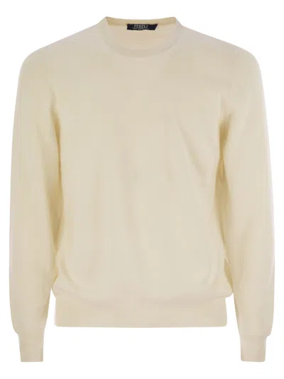 Fedeli Argentina Baby Cashmere Crew Neck Sweater In Neutral