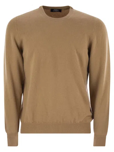 Fedeli Argentina - Baby Cashmere Crew-neck Sweater In Beige