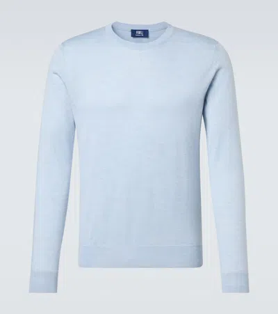 Fedeli Argentina Cashmere And Silk Sweater In Blue
