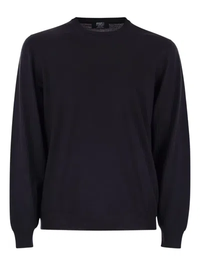Fedeli Argentina Crew-neck Sweater In Blue
