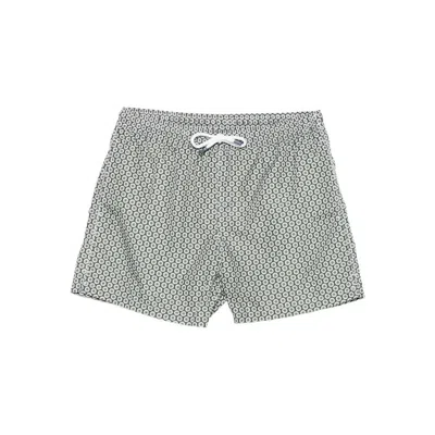 Fedeli Patterned Drawstring Swim Shorts In Gray