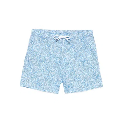 Fedeli Floral-print Swim Shorts In Blue