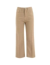 Fedeli Beige Straight Cut Trousers In Brown