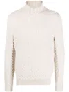 Fedeli Roll-neck Cable-knit Jumper In Neutrals