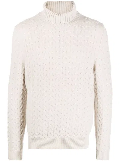 FEDELI BEIGE VIRGIN WOOL-CASHMERE BLEND JUMPER