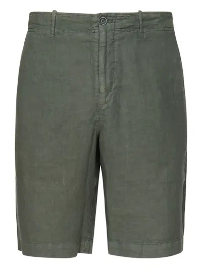 Fedeli Bellows-pocket Linen Shorts In Green